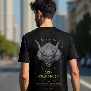 men's black killmonger graphic printed t shirt